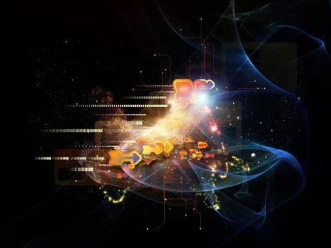 Virtual Cloud Technology Stock Illustration