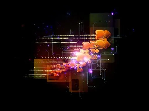 Virtual Cloud Technology Stock Illustration