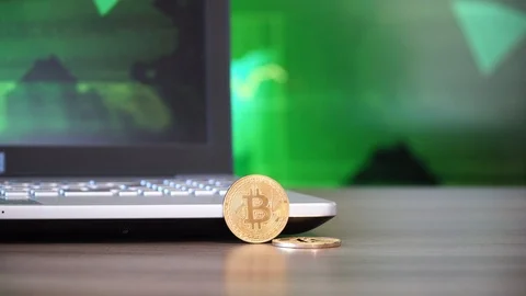 Virtual Coins Bitcoins Stock Footage 86945255