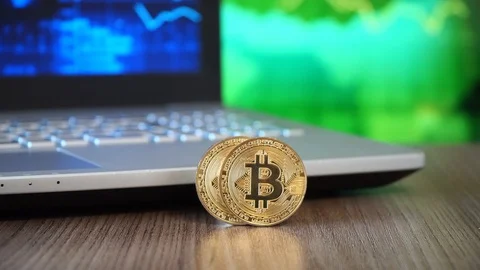 Virtual Coins Bitcoins Stock Footage 86951874