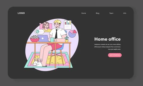 Virtual collaboration concept. Flat vector illustration Stock Illustration