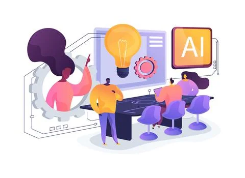Virtual Collaboration Rooms with Smart Tools abstract concept vector Stock Illustration