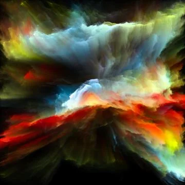 Virtual Colorful Paint Splash Explosion Stock Illustration