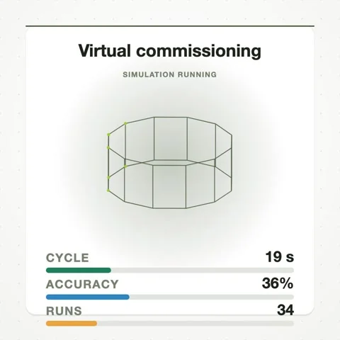 Virtual Commissioning digital twin animation, Industry 4.0, square 1:1 Stock Footage 346245614