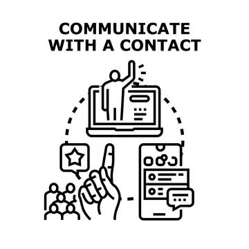 Virtual communication connecting people and networks Stock Illustration