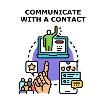 Virtual communication connecting people and networks Stock Illustration