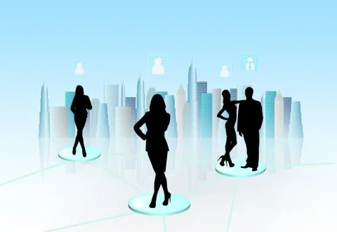 Virtual communication Illustrazione stock