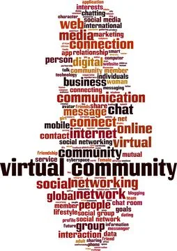 Virtual community word cloud Stock Illustration