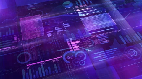 Virtual computer 3D space with a code. Stock Footage 133829073