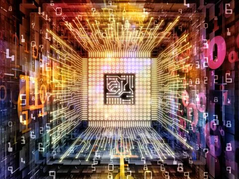 Virtual Computer CPU Illustrazione stock