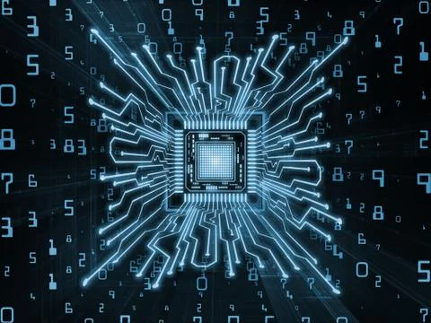 Virtual Computer CPU Stock Illustration