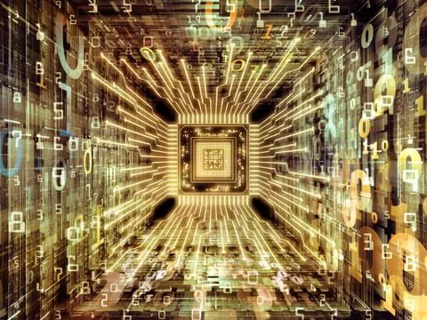 Virtual Computer CPU 库存插图