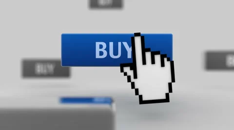 Virtual computer cursor clicks a "BUY" button Stock Footage 42789685