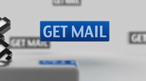 Virtual computer cursor clicks a "GET MAIL" button Stock Footage 42789852