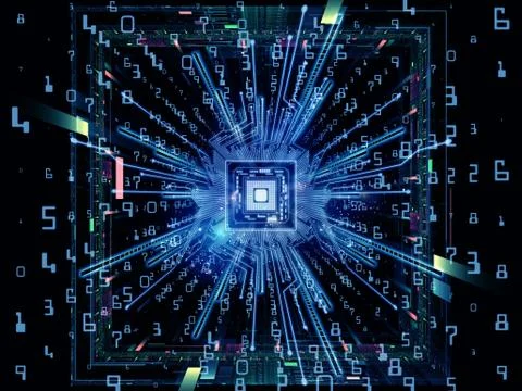 Virtual Computer Illustrazione stock