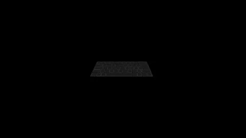 Virtual computer keyboard 3d placement screen button typing animation Stock Footage 323692292