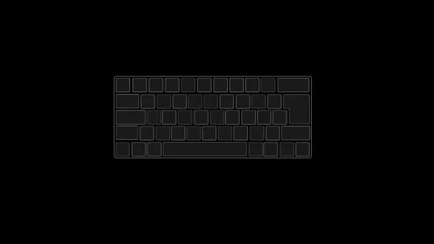 Virtual computer keyboard 3d placement screen button typing animation Stock Footage 323694672