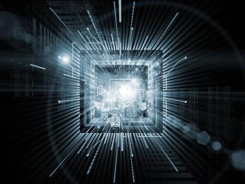 Virtual Computing Ilustração Stock