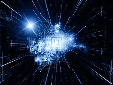 Virtual Computing Ilustração Stock