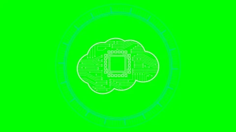 Virtual concept. Glowing white brain circuit. Artificial Intelligence hardware Video stock 295652888