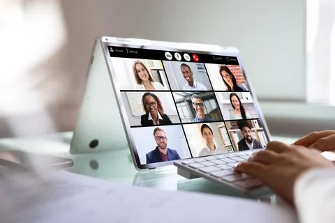 Virtual Conference Call Stock Photos