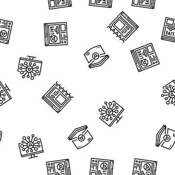 Virtual conference event online seamless pattern vector Illustrazione stock