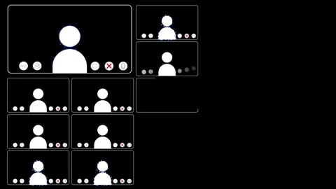 Virtual conference grid view with anonymous avatars Stock Footage 309919810