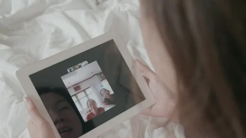 Virtual Connection: Engaging in Online Conversations Stock Footage 316074143