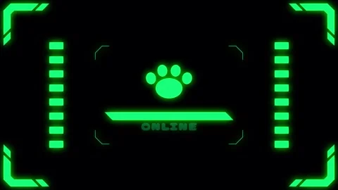Virtual connection neon paw Transitions. 1080p - 30 fps - Alpha Channel (3) Stock Footage 274155200