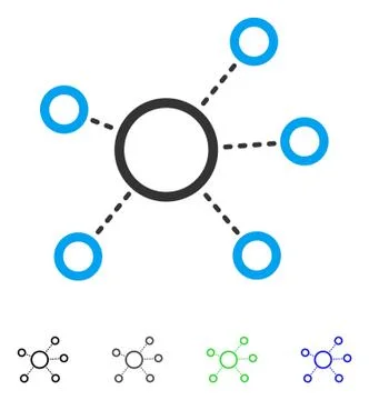 Virtual Connections Flat Icon Stock Illustration