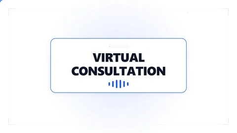 Virtual consultation animated text overlay for telehealth and remote busine.. Vidéo 344855589