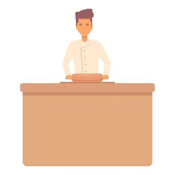 Virtual cook class icon cartoon vector. Cooking food Stock Illustration