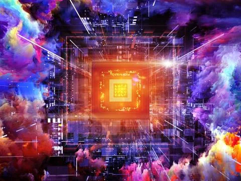 Virtual CPU Illustrazione stock