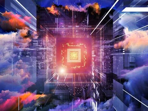 Virtual CPU Illustrazione stock