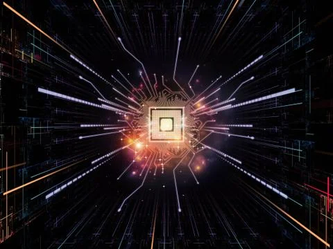 Virtual CPU Illustrazione stock