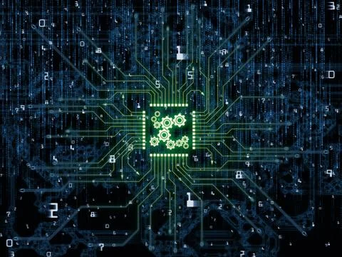 Virtual CPU Realm Illustrazione stock