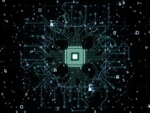 Virtual CPU Realm Illustrazione stock