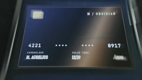 Virtual credit card design with a sleek digital interface Stock Footage 335476255