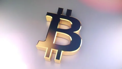 Virtual crypto-currency, Bitcoin logo close up on background. Finance and Stock Footage 264516079