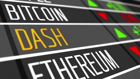 Virtual cryptocurrency Dash in stock market 스톡 동영상 82642469