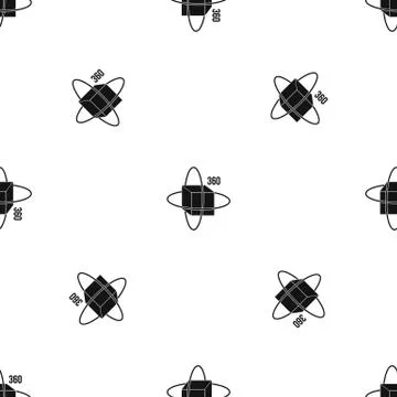Virtual cube pattern seamless black Stock Illustration