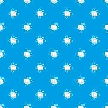 Virtual cube pattern seamless blue 스톡 일러스트