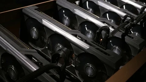 Virtual Currency. Bitcoin Mining. Stock Footage 81599360