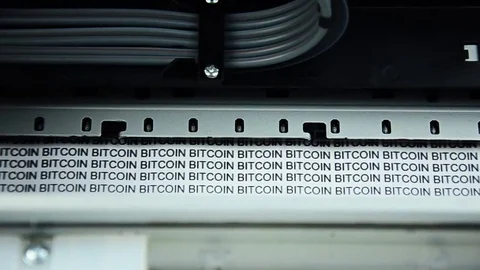 Virtual currency. The concept of a large number of bitcoins Stock Footage 84865777