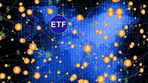 Virtual currency evolution understanding impact of spot Bitcoin ETFs Video stock 256190565
