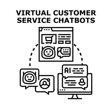 Virtual customer service chatbot for online support conversation Stock Illustration
