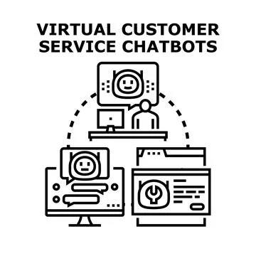 Virtual customer service chatbot providing online support Ilustración de archivo
