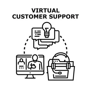 Virtual customer support communication system concept 스톡 일러스트