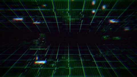 Virtual Cyber Security Digital Glitch Connection, Technology Motion Background. Stock Footage 311041936