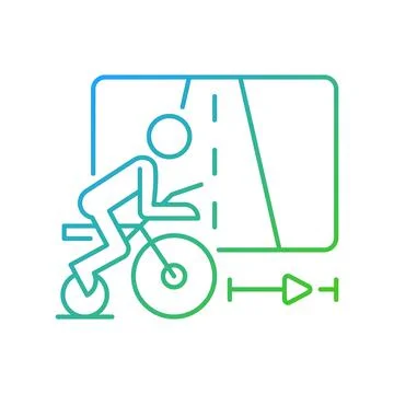 Virtual cycling app gradient linear vector icon. Stock Illustration